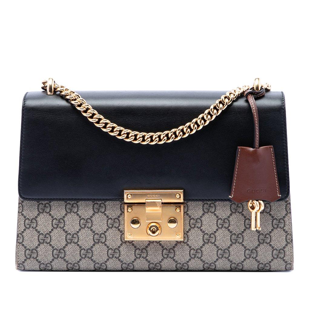 Gucci Medium GG Supreme Padlock Shoulder Bag