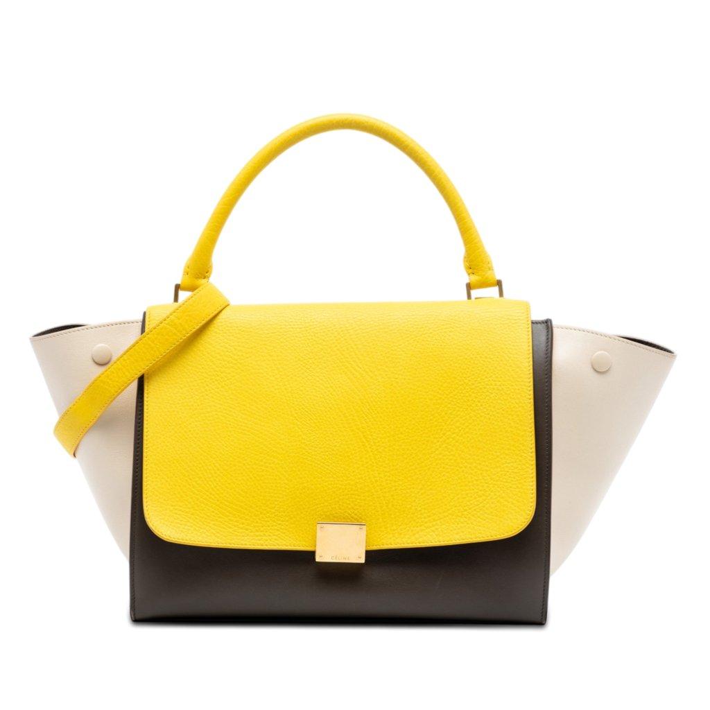 Celine Small Tricolor Leather Trapeze Satchel