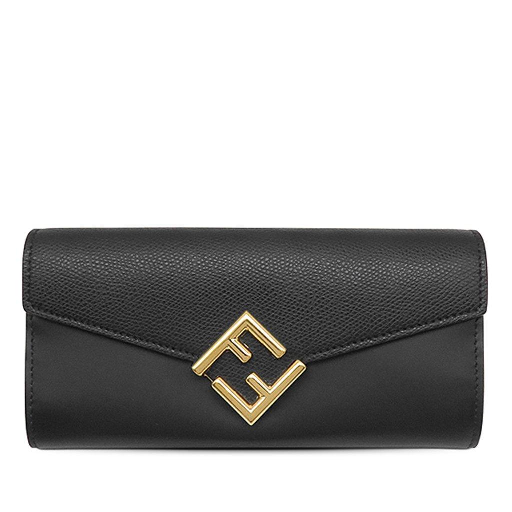 Fendi Leather FF Diamonds Continental Wallet