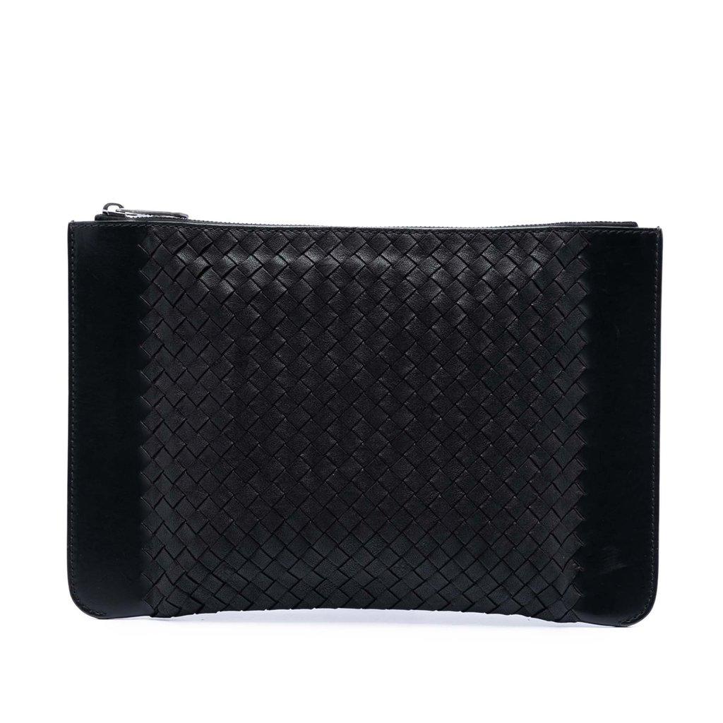 Bottega Veneta Intrecciato Trimmed Leather Clutch