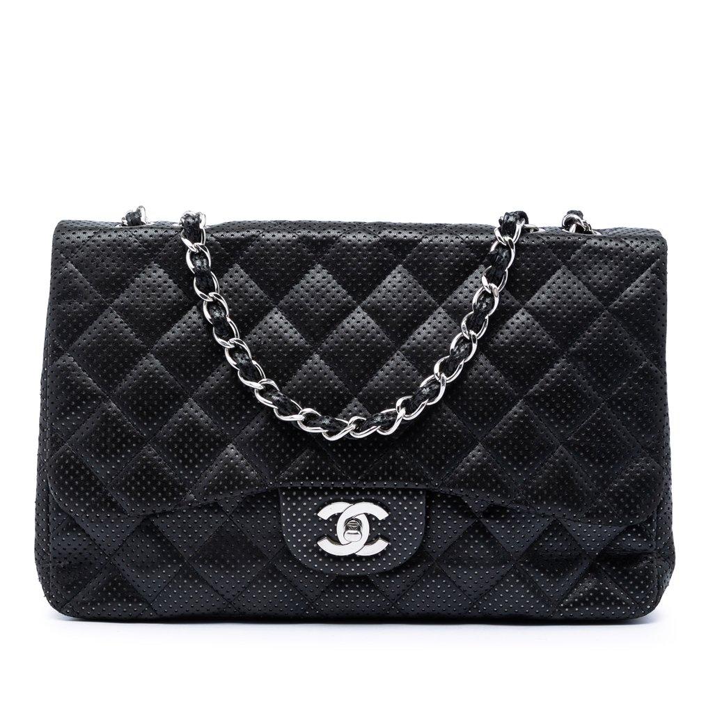 Chanel Jumbo Classic Perforated Lambskin Single Flap