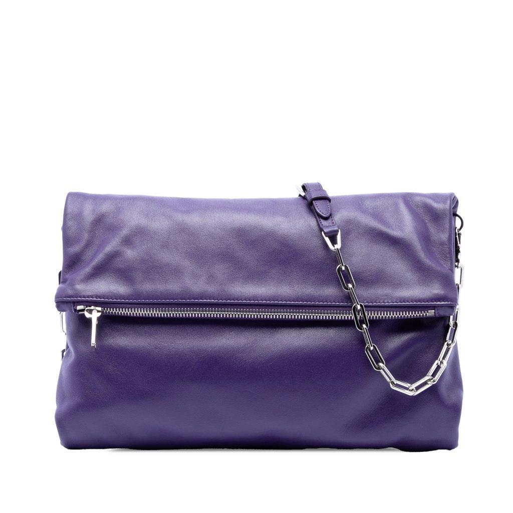 Prada Soft Calf Fold Over Shoulder Bag