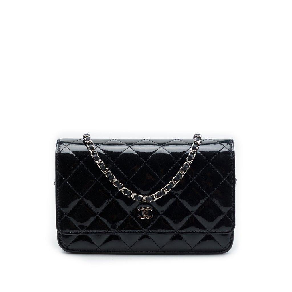 Chanel CC Quilted Patent Wallet On Chain