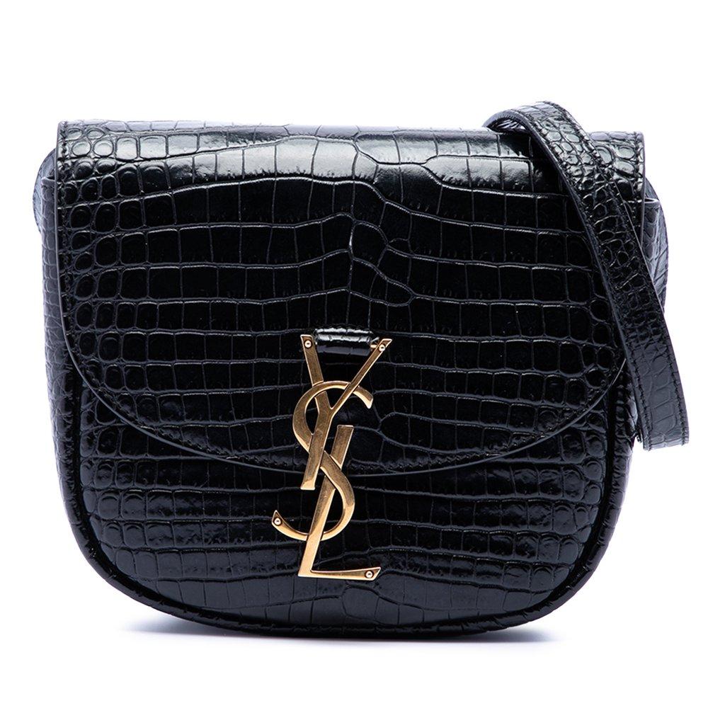 Saint Laurent Small Croc Embossed Monogram Kaia Crossbody
