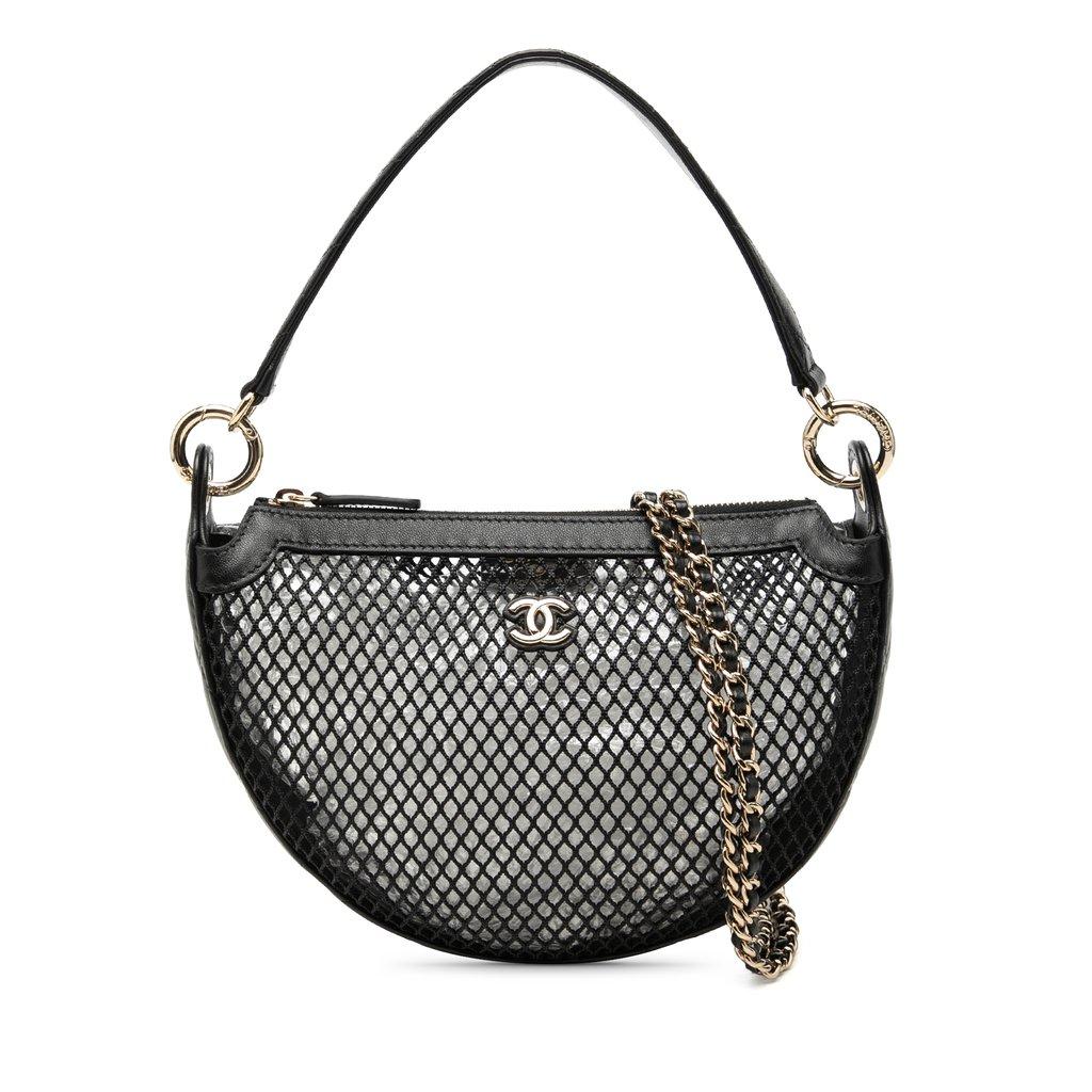 Chanel CC Mesh and Quilted Shiny Lambskin Chain Hobo