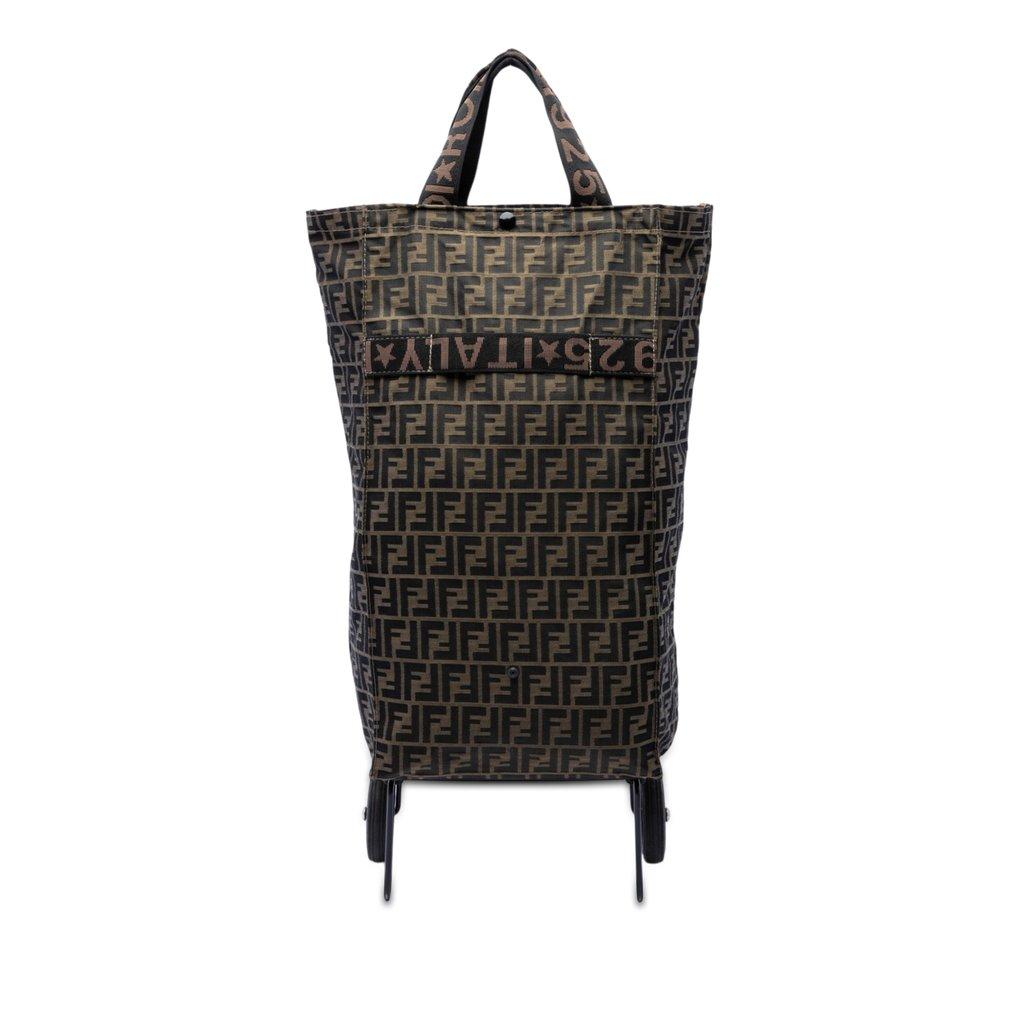 Fendi Zucca Canvas Foldable Jolly Trailer Rolling Cart