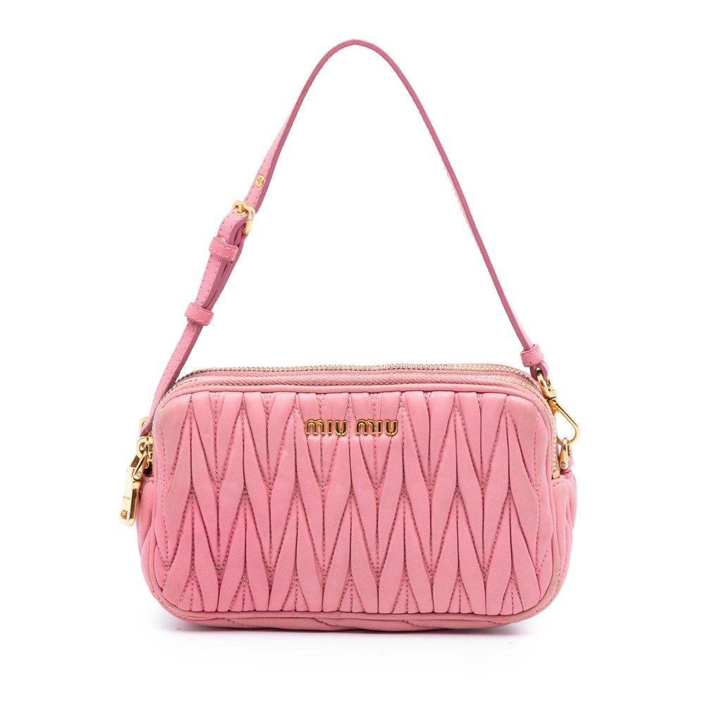 Miu Miu Nappa Matelasse Double Zip Handbag
