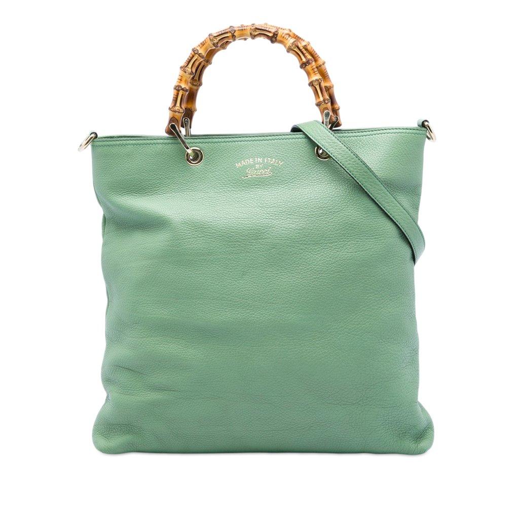 Gucci Tall Calfskin Bamboo Shopper Tote