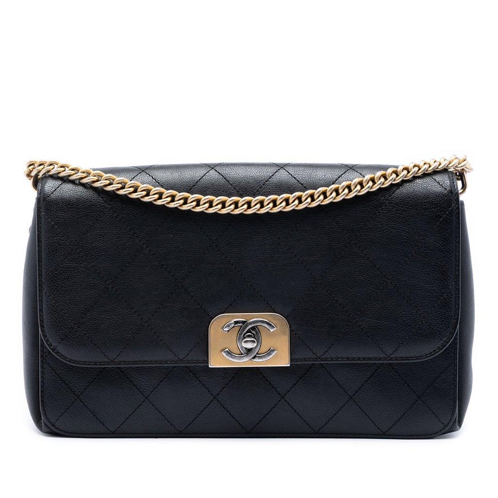 Chanel Medium Quilted Calfskin Straight Lined Flap
