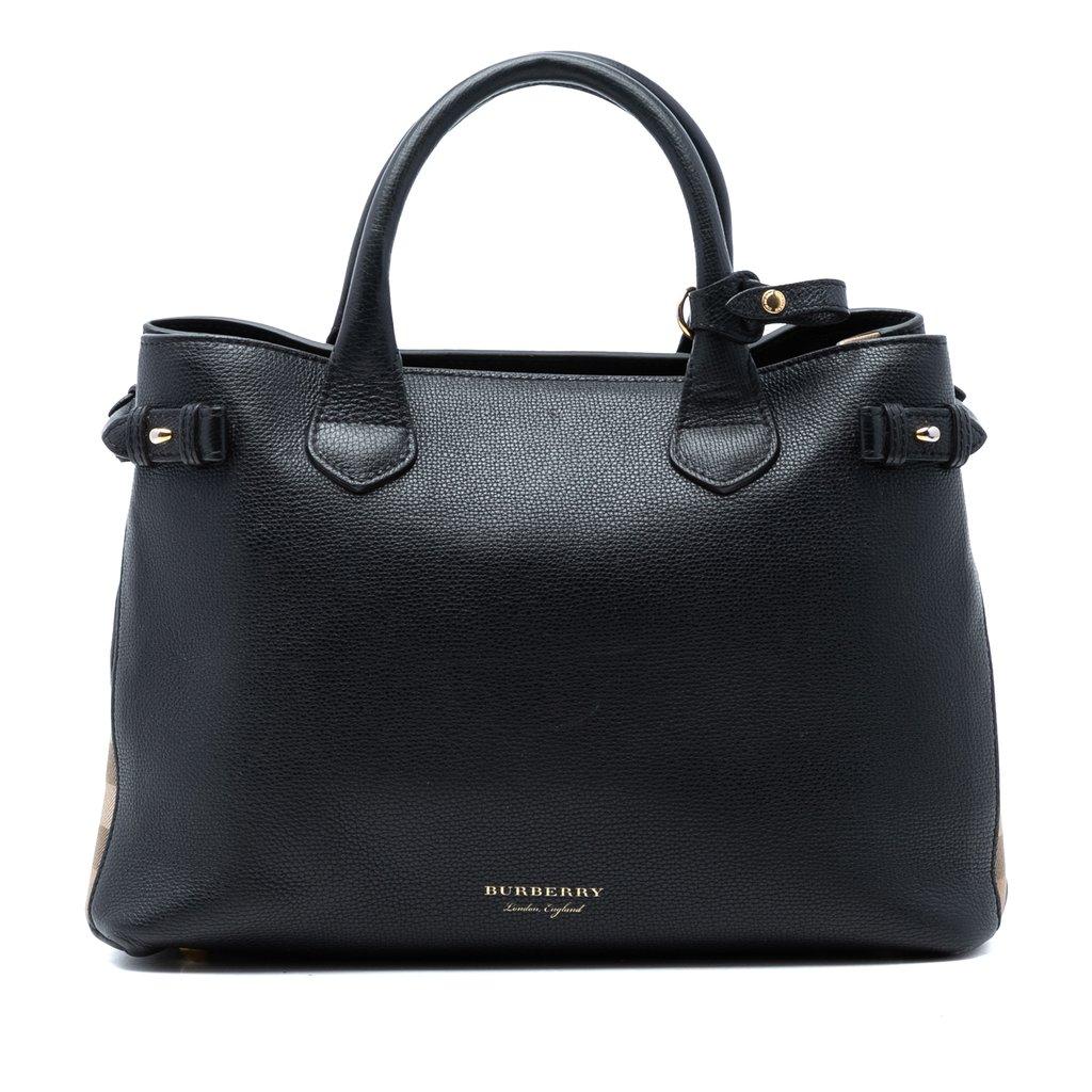 Burberry Medium Leather and House Check Banner Satchel