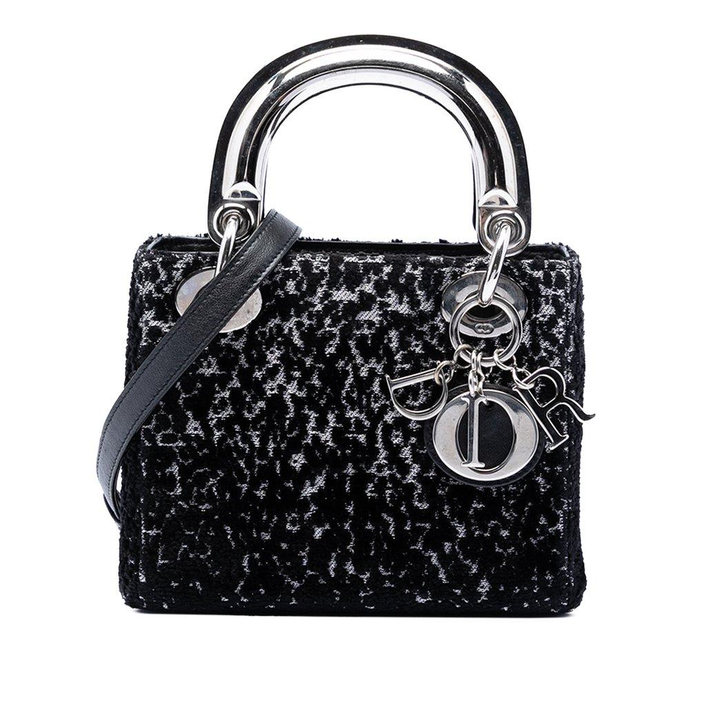 Dior ليدي ديور قماشية صغيرة لامعة