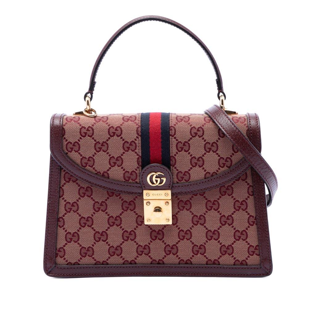 Gucci Small GG Canvas Web Ophidia Top Handle Flap