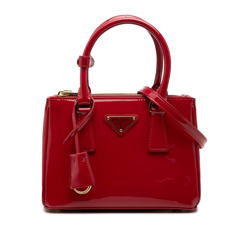Prada Mini Patent Galleria Double Zip Satchel