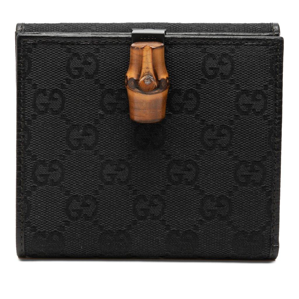 Gucci GG Canvas and Leather Bamboo Compact Wallet