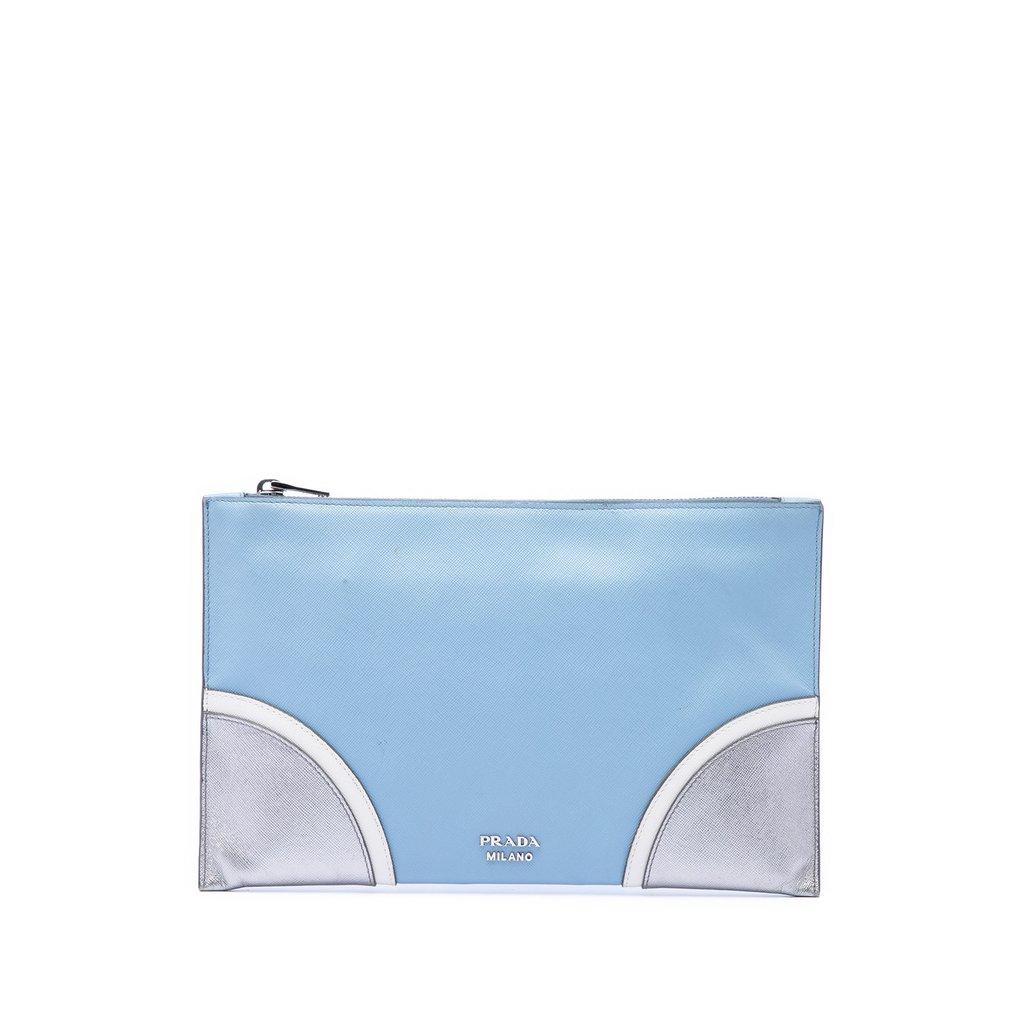 Prada Tricolor Saffiano Clutch