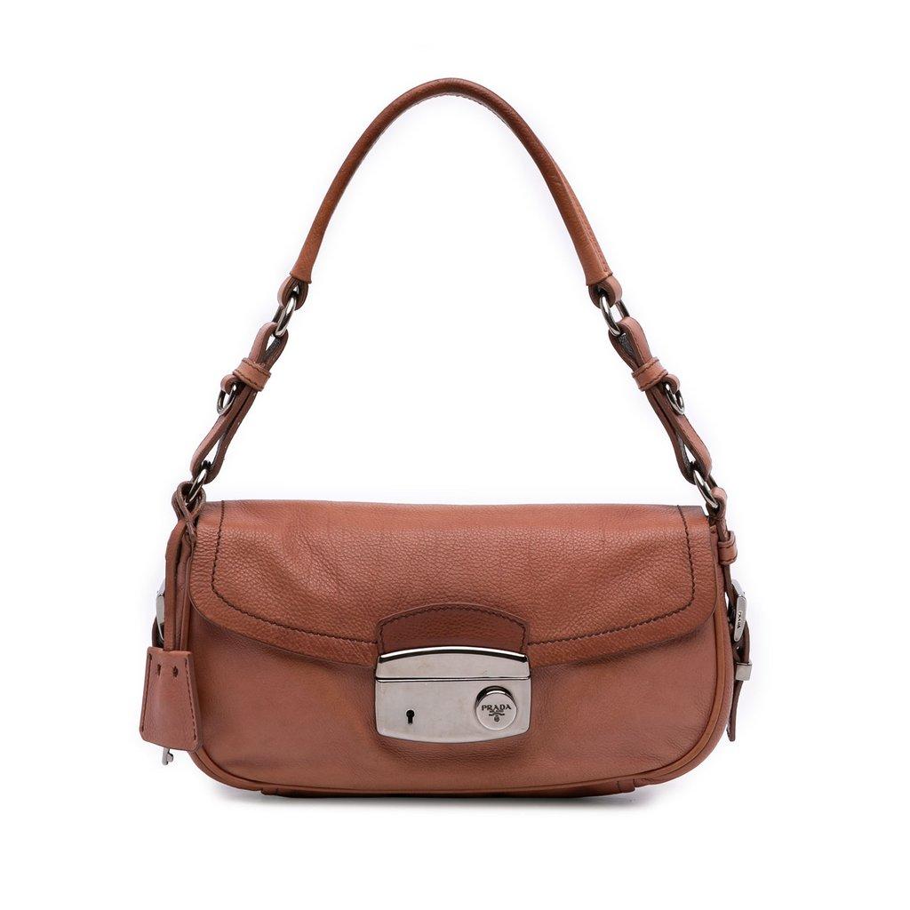 Prada Vitello Daino Sound Lock Shoulder Bag