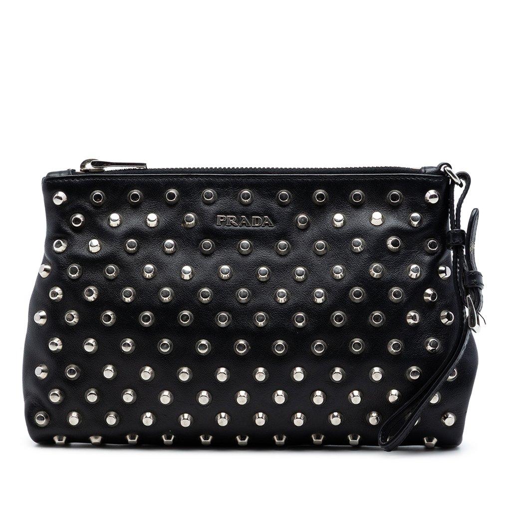 Prada Studded Leather Clutch