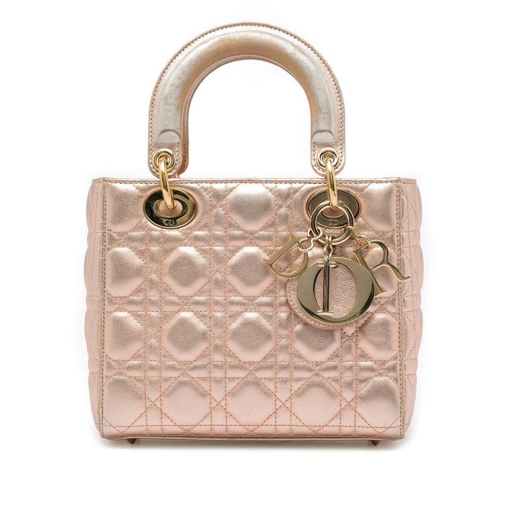 Dior Small Metallic Lambskin Cannage My ABCDior Lady Dior