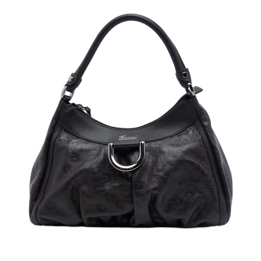 Gucci Horsebit Embossed Calfskin Abbey D Ring Shoulder Bag