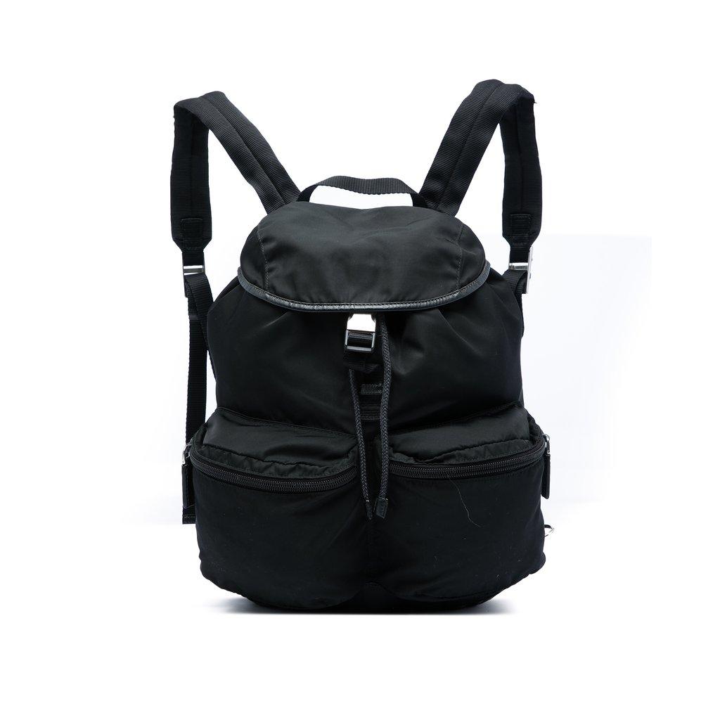 Prada Saffiano Trimmed Tessuto Backpack