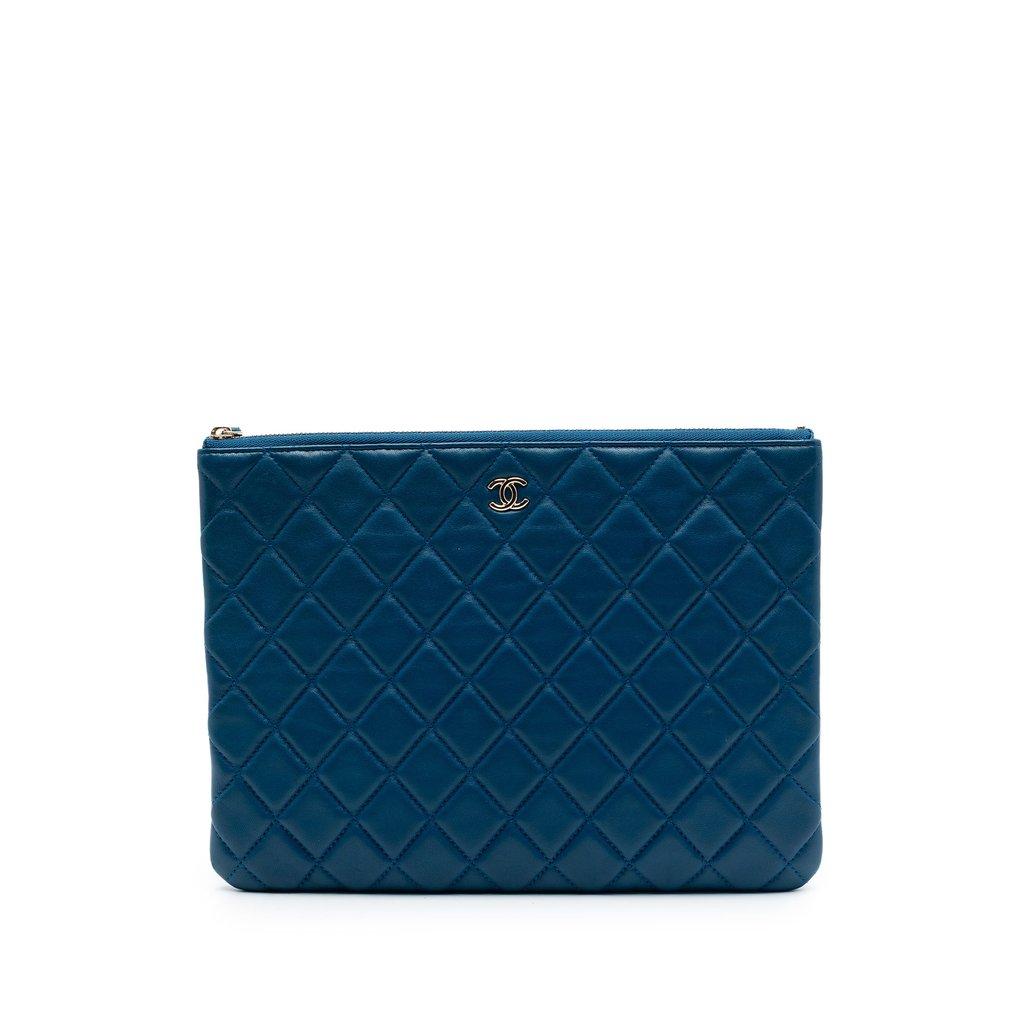 Chanel Medium Quilted Lambskin O Case Clutch