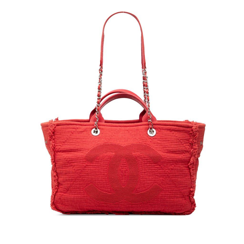 Chanel Medium CC Quilted Canvas Double Face Deauville Tote