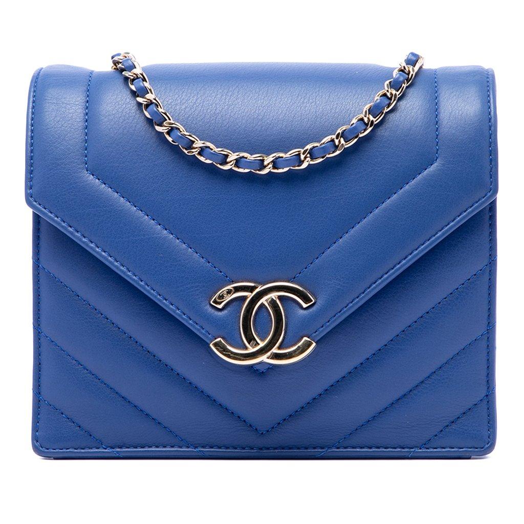 Chanel Small CC Chevron Calfskin Envelope Flap