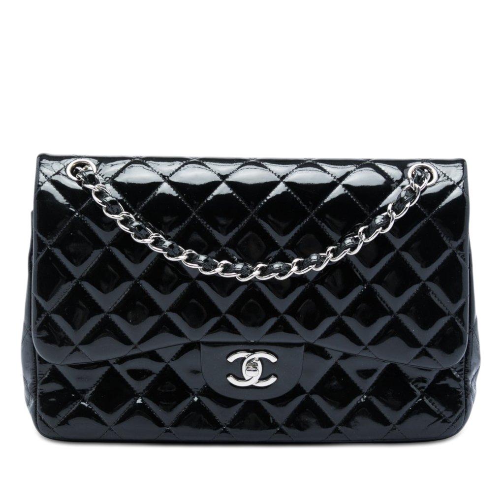Chanel جامبو كلاسيك براءة اختراع مزدوج الغطاء