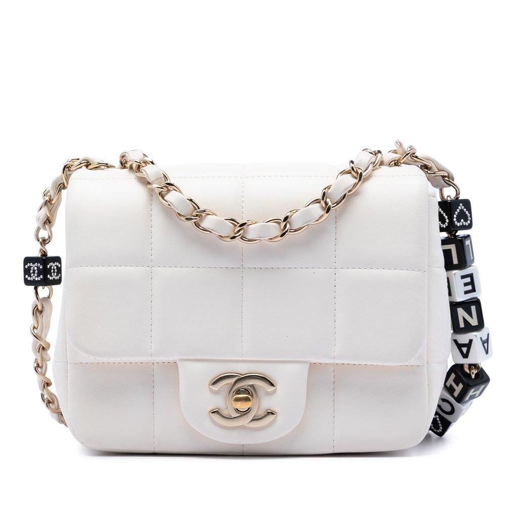 Chanel Mini Quilted Lambskin Resin Crystal Square Monacoco Flap