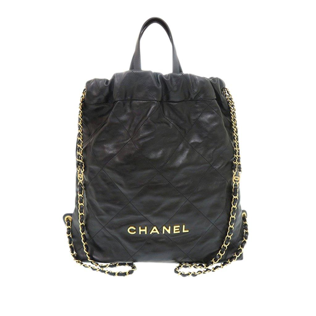 Chanel Large Quilted Shiny Calfskin 22 Backpack
