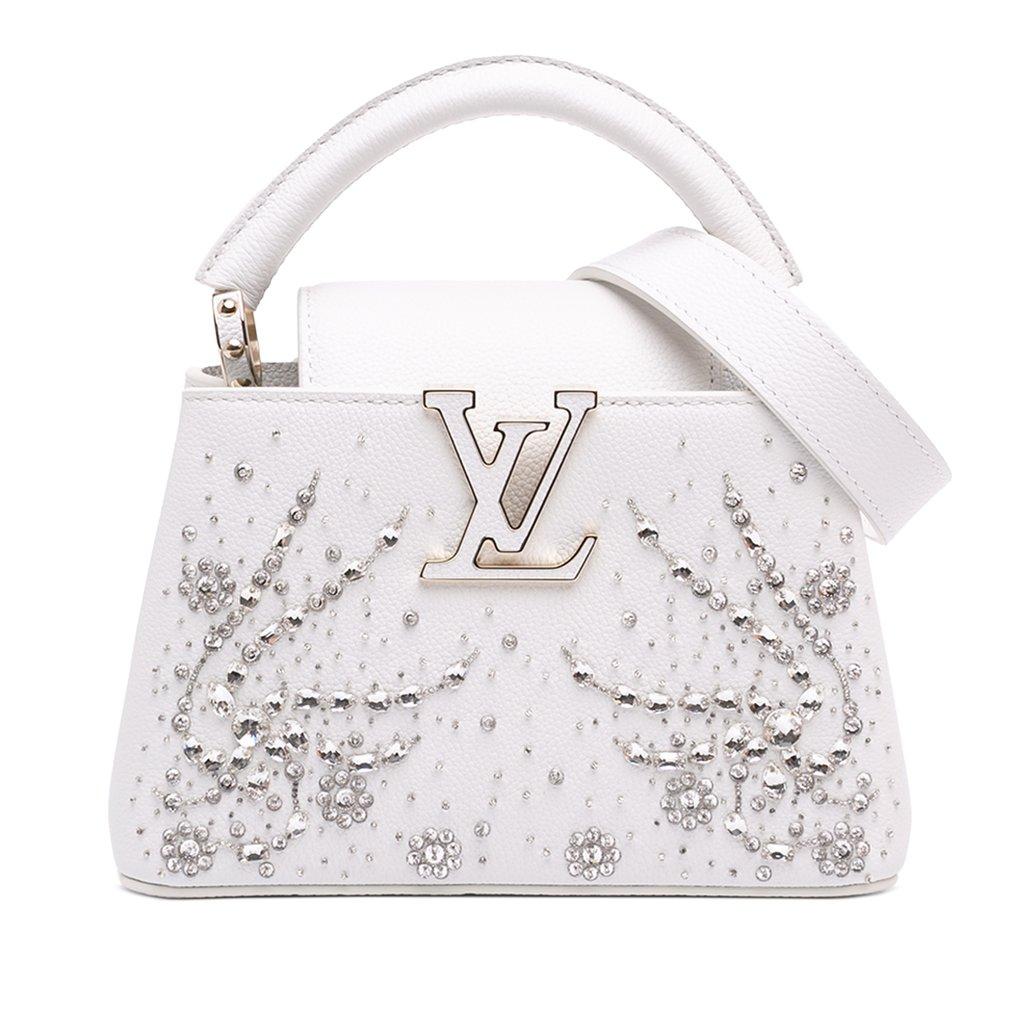 Louis Vuitton Calfskin Floral Embroidered Mini Capucines