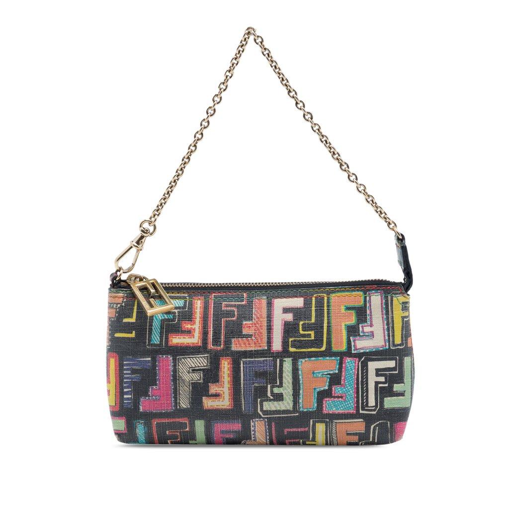 Fendi Multicolor Zucca Spalmati Chain Pochette