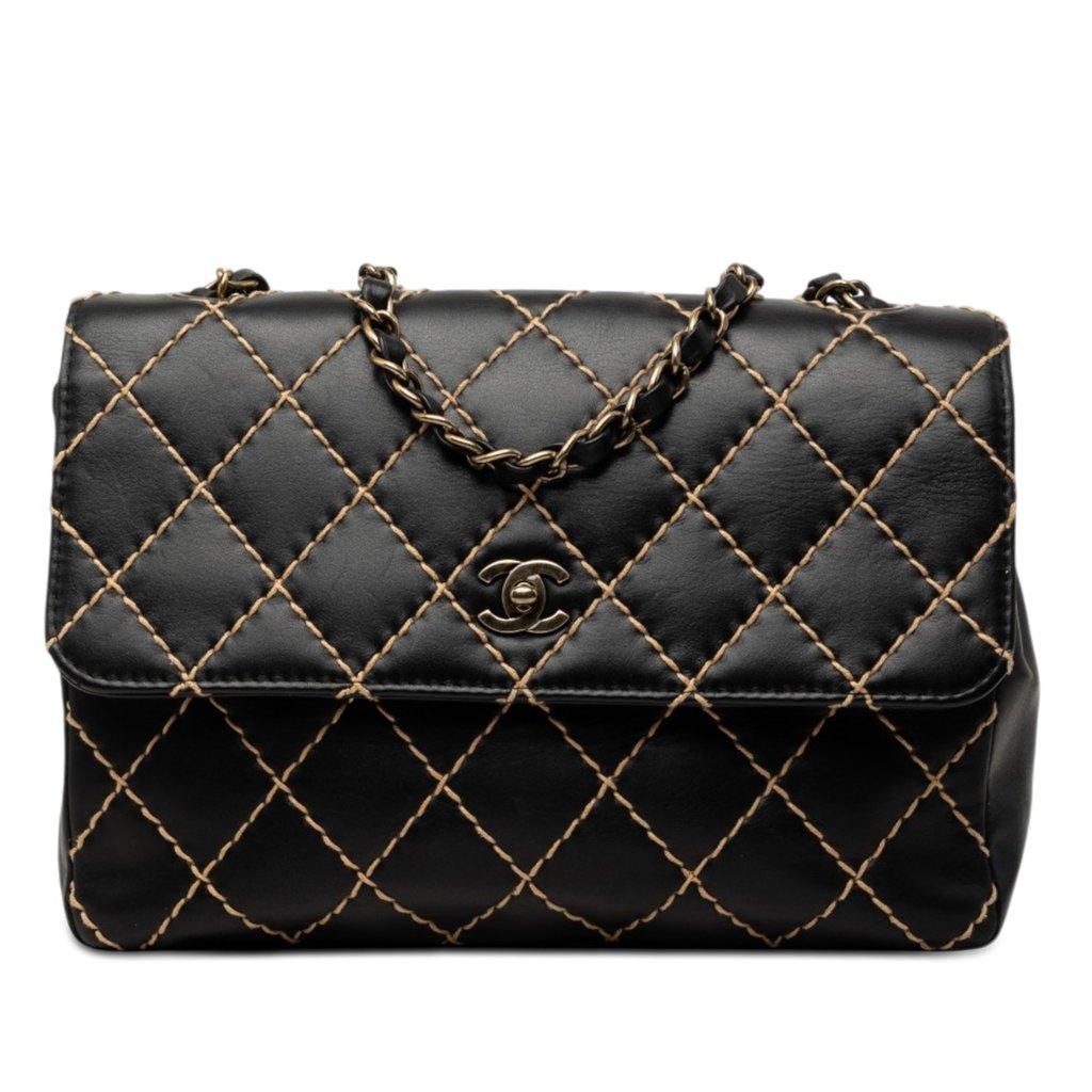 Chanel Jumbo CC Quilted Lambskin Wild Stitch Flap