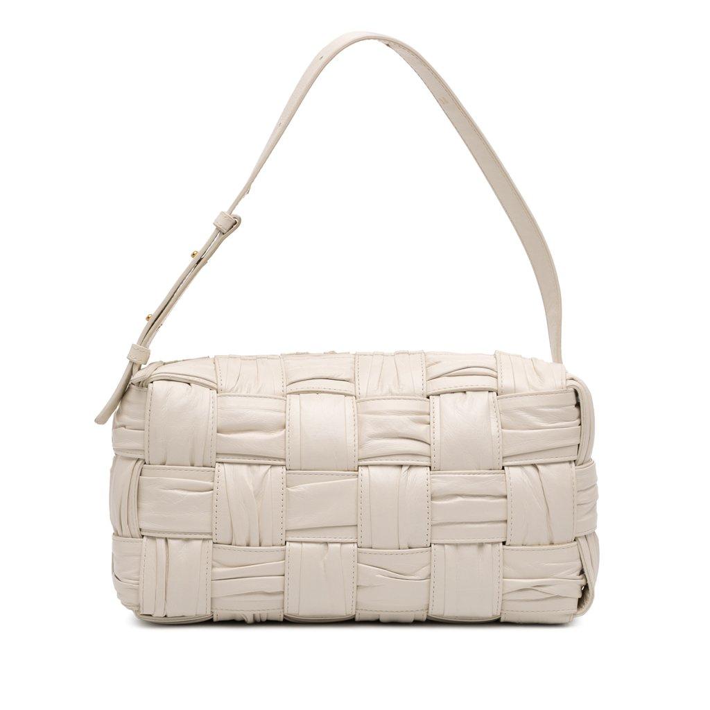 Bottega Veneta Calfskin Intreccio Plisse Cassette Shoulder Bag