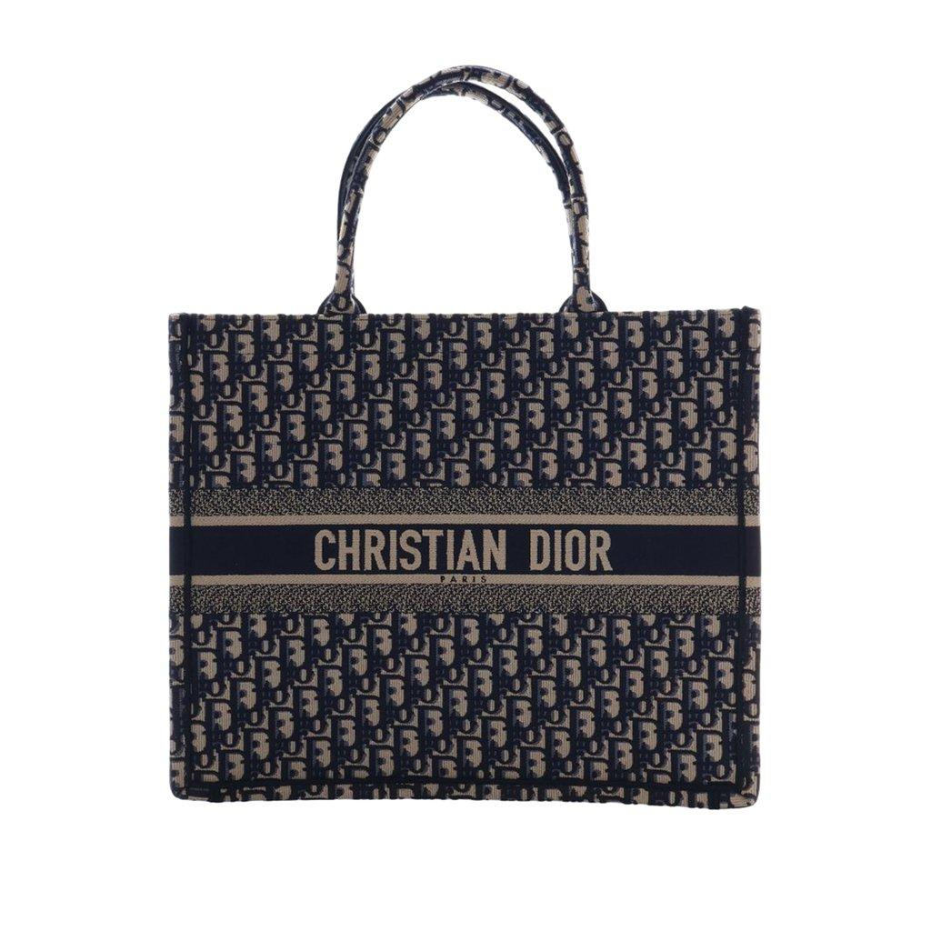 Dior Large Oblique Embroidered Canvas Book Tote