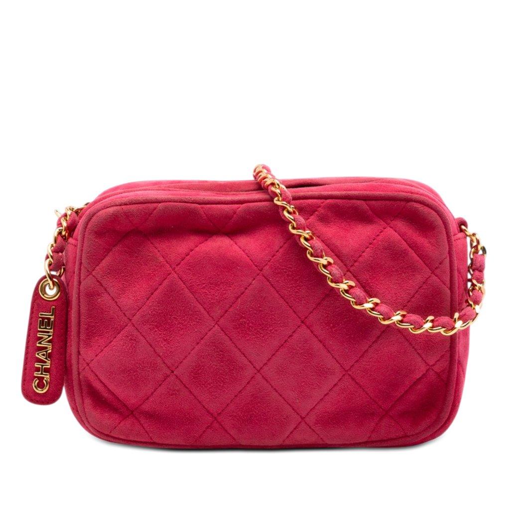 Chanel CC Quilted Suede Camera Bag