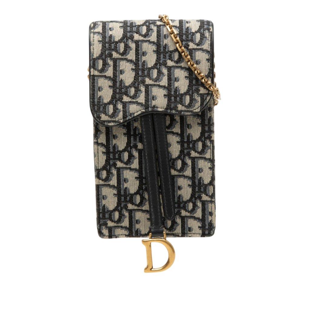Dior Oblique Canvas Vertical Saddle Pouch