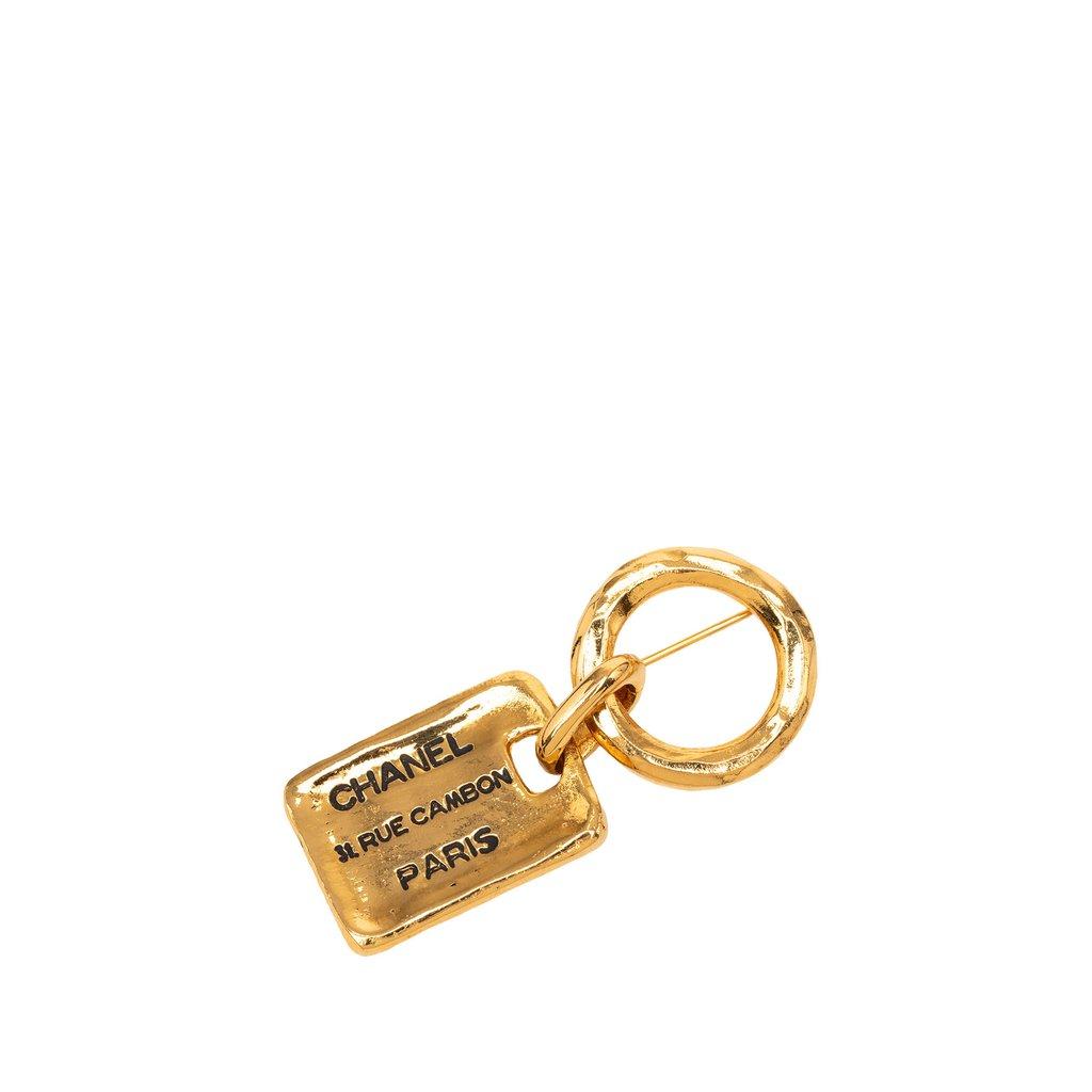 Chanel Gold Plated 31 Rue Cambon Tag Brooch