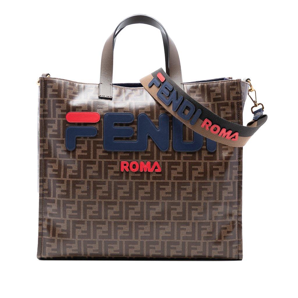 Fendi حقيبة تسوق FILA Glazed Fabric FF 1974 Mania