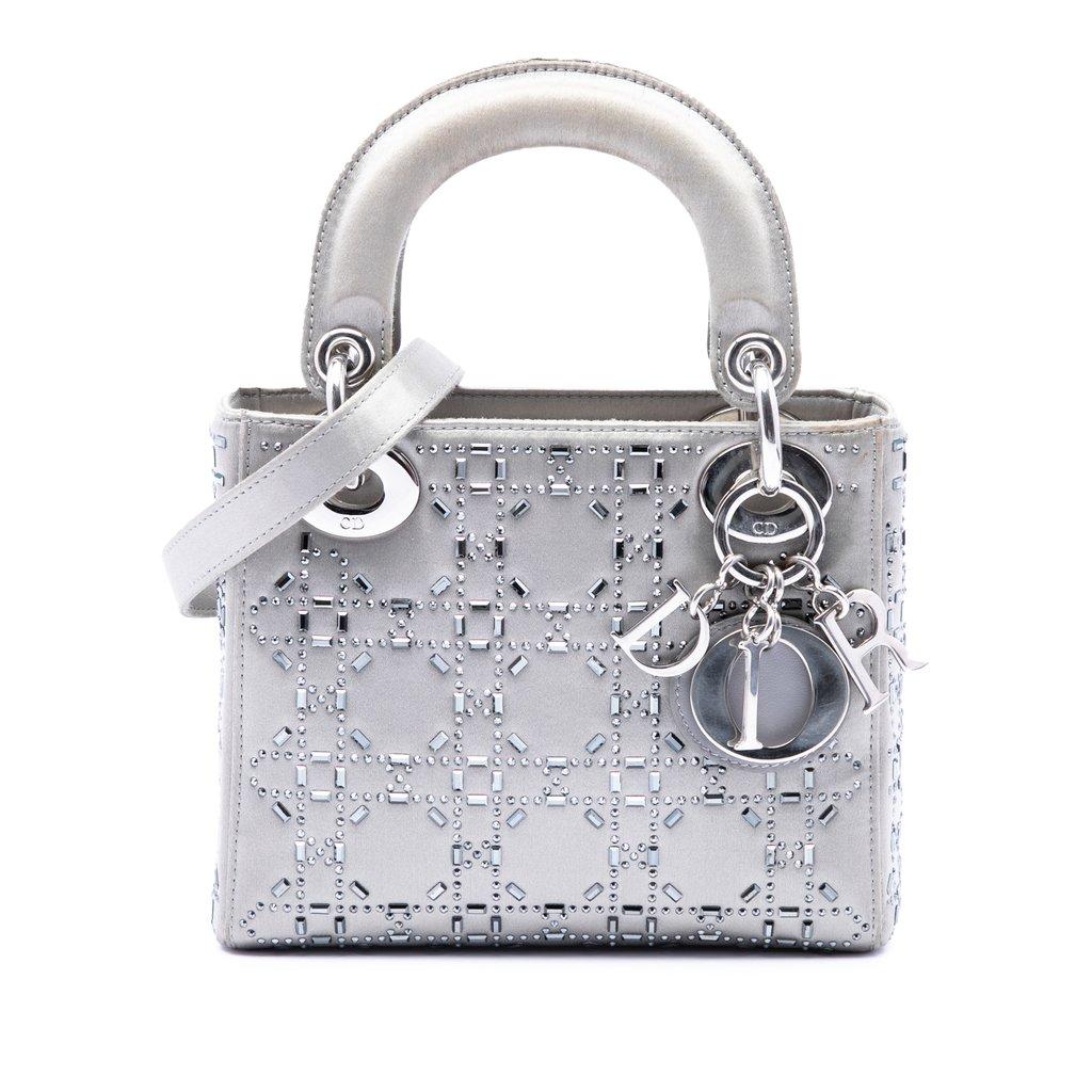 Dior Mini Satin Cannage Crystal Embellished Lady Dior