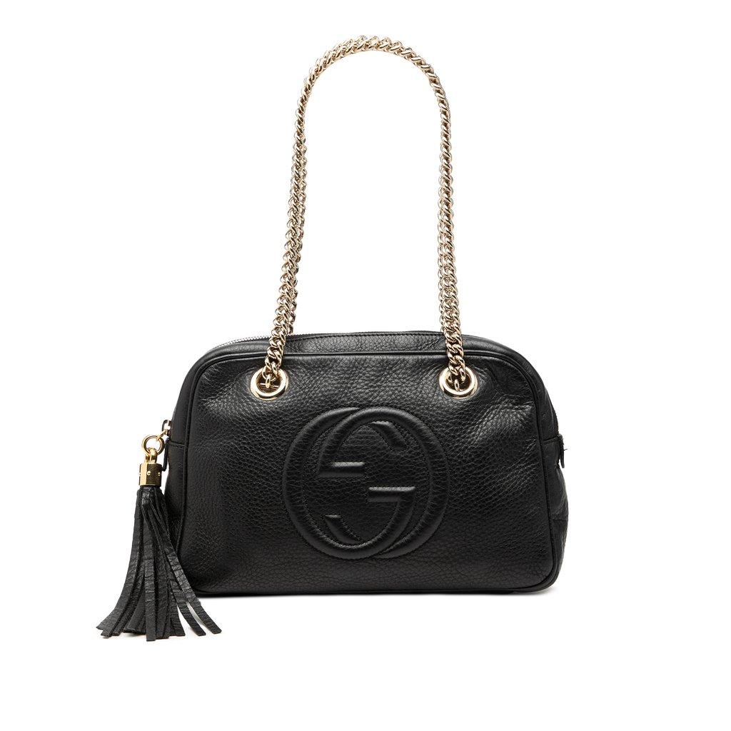 Gucci Pebbled Leather Soho Chain Zip Shoulder Bag