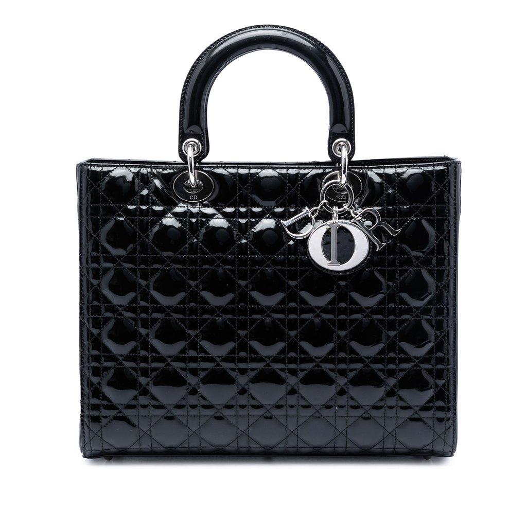 Dior Large Patent Cannage Lady Dior