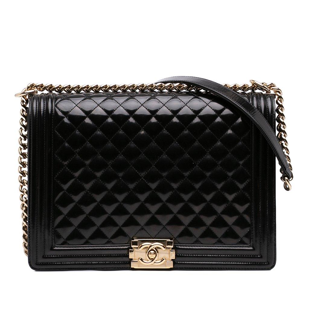 Chanel Large Quilted Patent Boy Flap