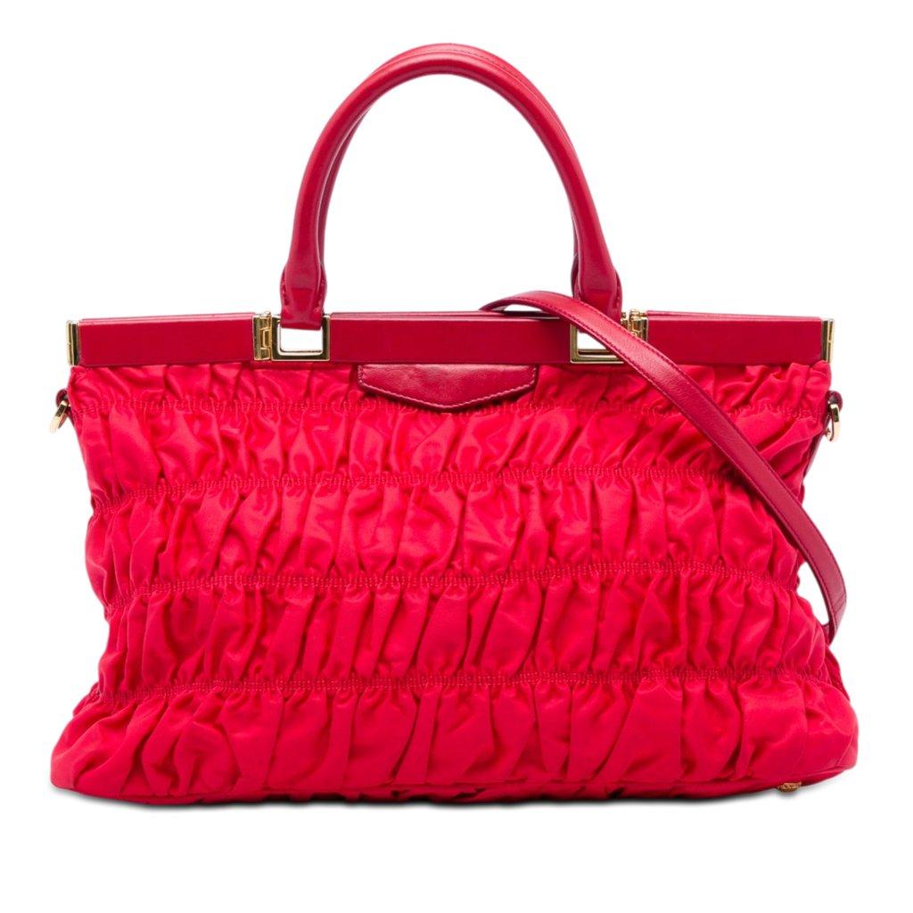 Prada Tessuto Gaufre Frame Satchel