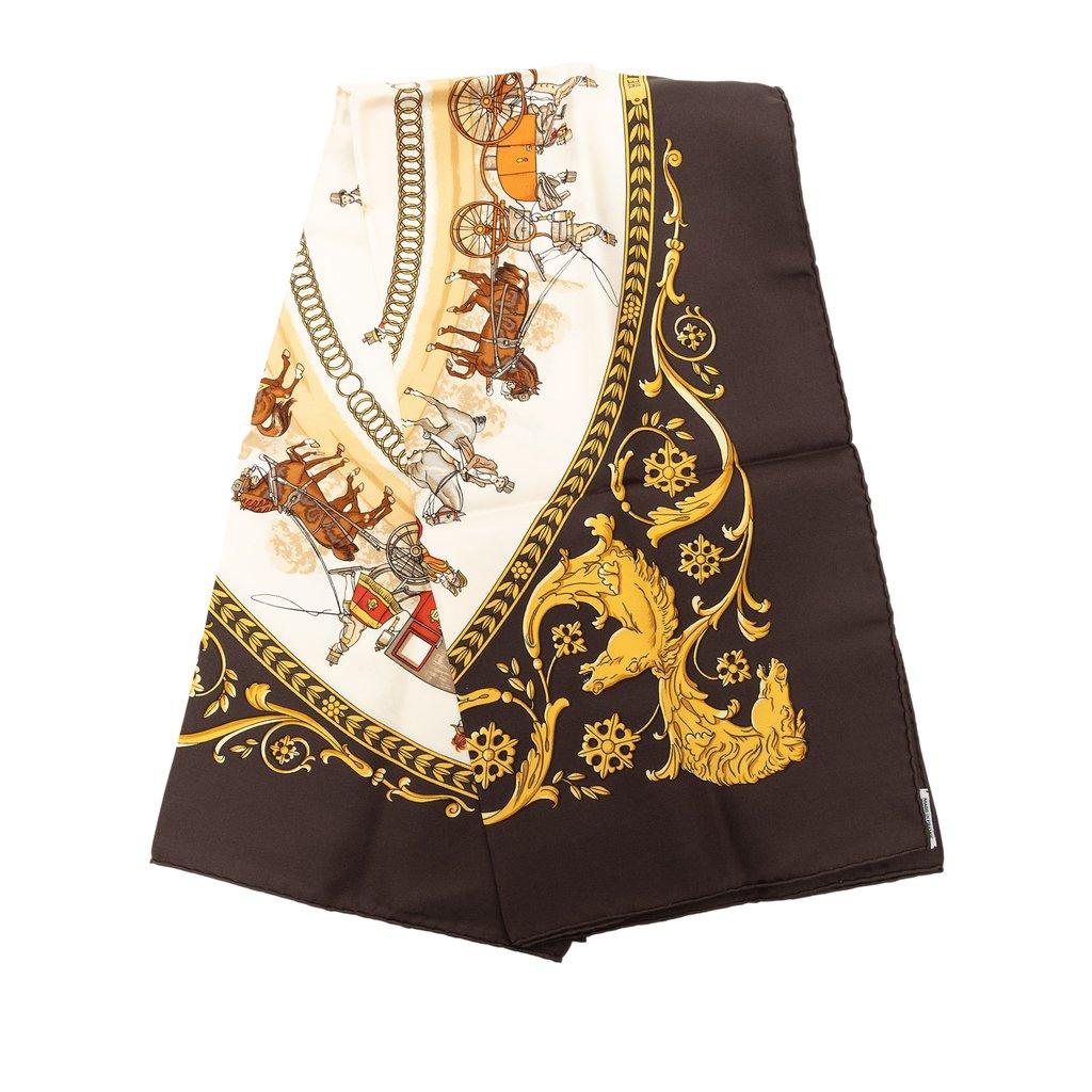 Hermès La Promenade de Longchamps Silk Scarf 90