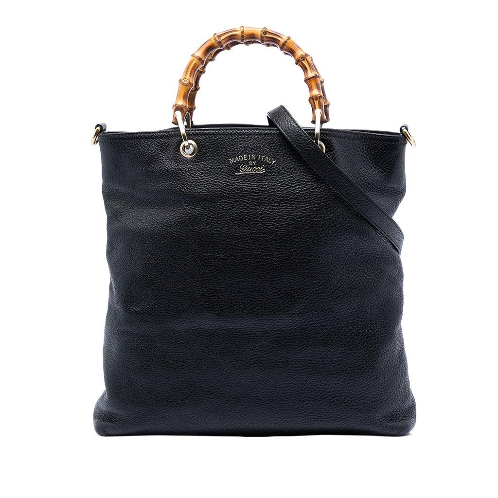 Gucci Tall Leather Bamboo Shopper Tote