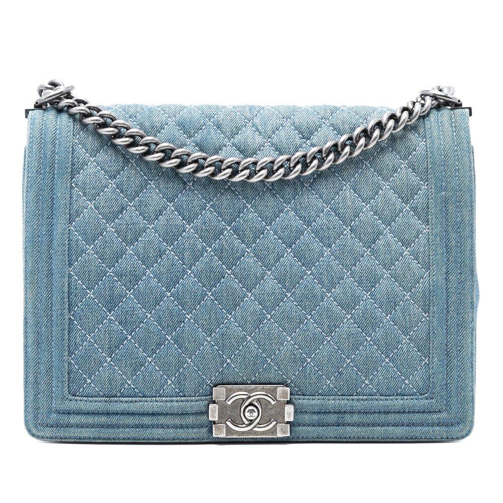 Chanel قلاب كبير مبطن من قماش الدنيم للأولاد