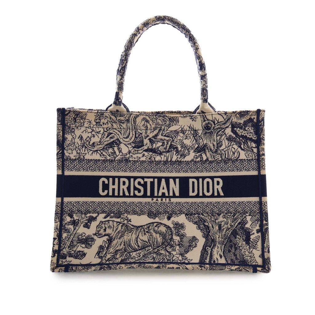 Dior Medium Canvas Embroidered Reverse Dioriviera Toile De Jouy Book Tote