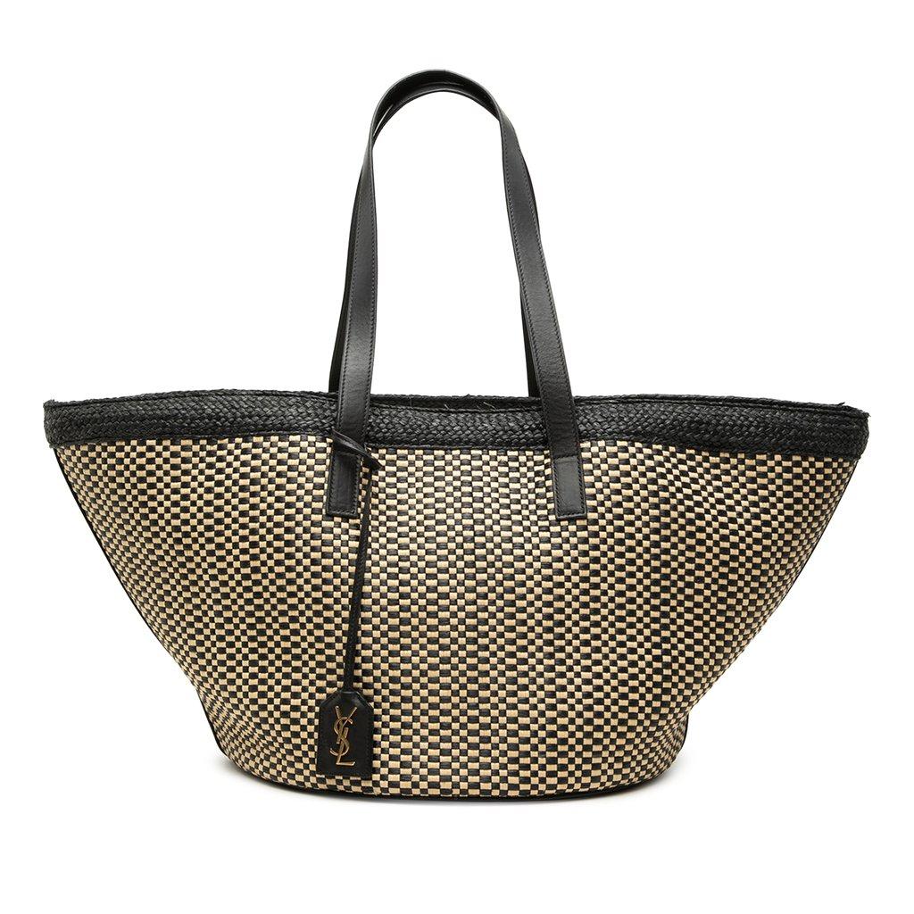 Saint Laurent Medium Raffia Panier Basket Shopper Tote