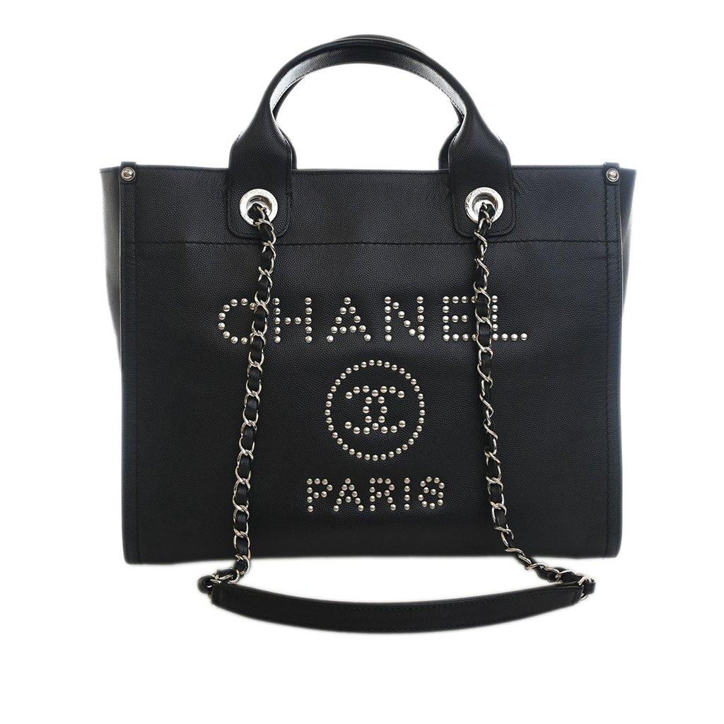 Chanel Small Caviar Studded Deauville Tote